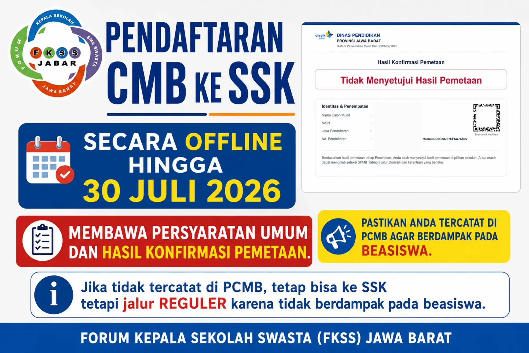 Pendaftaran Sekolah Swasta Kerja Sama (SSK) Masih Dibuka Hingga 30 Juli 2026
